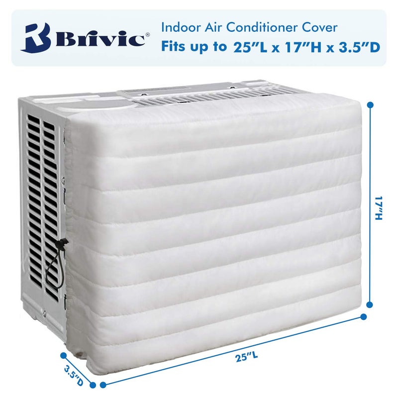 Brivic Indoor Air Conditioner Cover AC Cover for Inside Window Unit 25 x 17 x 3.5 inches(L x H x D),White - Image 2